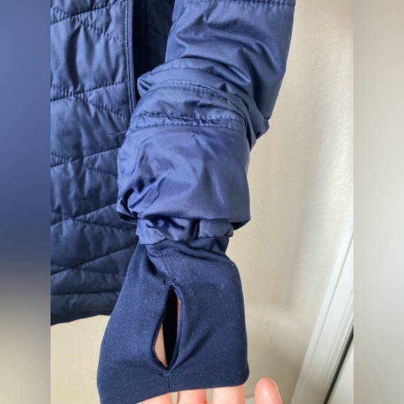 Columbia Navy Blue Mid thigh length Puffer Jacket lightweight contoured fit XS - Picture 4 of 14